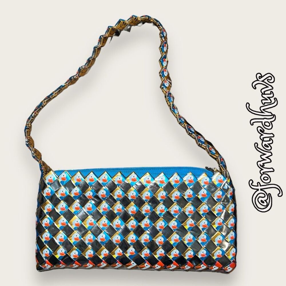Recycled Candy Wrapper Purse – Handmade in Mexico – White Duck Motif